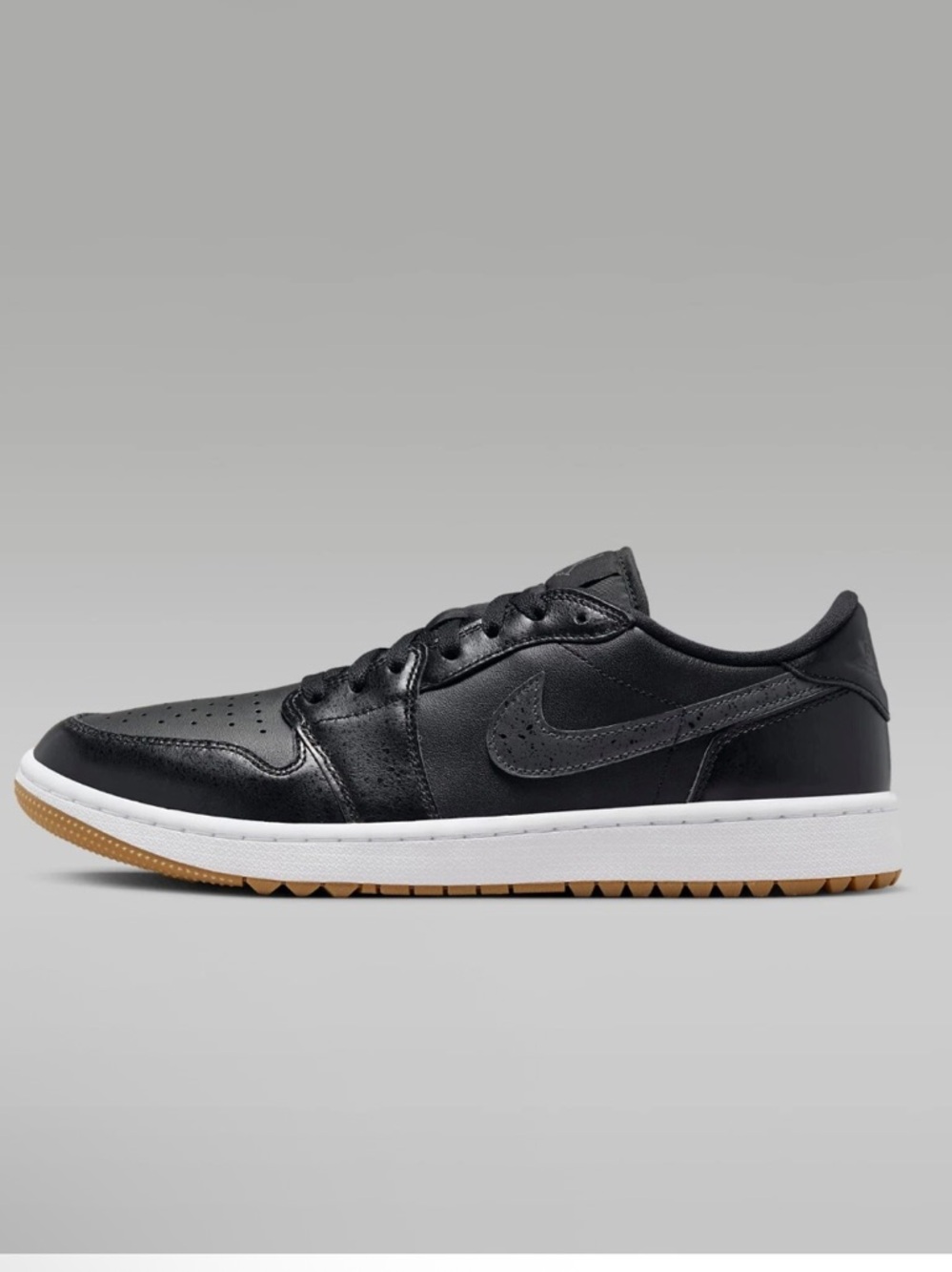 Jordan Men’s Black and Gum Low-Top Sneakers - Picture 3 of 11